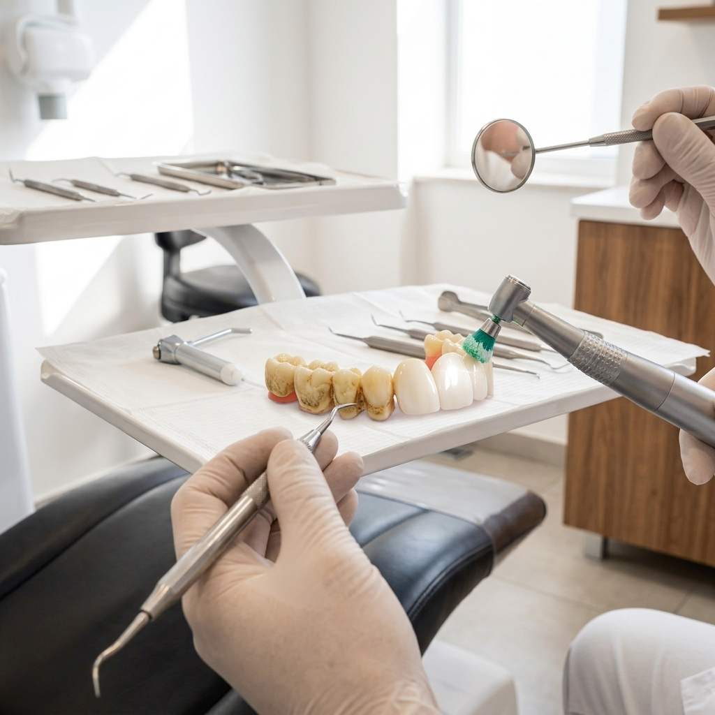 Professional scaling and polishing at Aster Smiles Dental Clinic Abuja